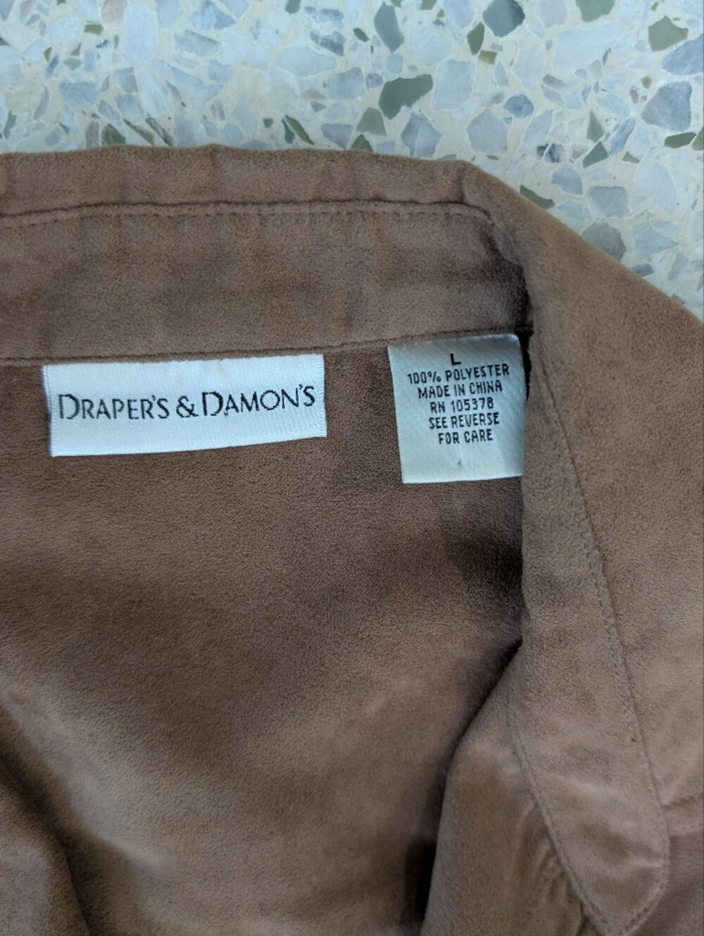 Draper's & Damon's Brown Faux Suede Button-Front Shirt Jacket - Picture 5 of 8
